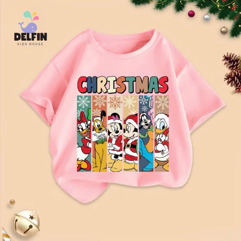 Áo thun bé gái, bé trai ngắn tay Noel Merry Christmas Delfinkid cotton 4 chiều chính phẩm từ 10-30kg 5