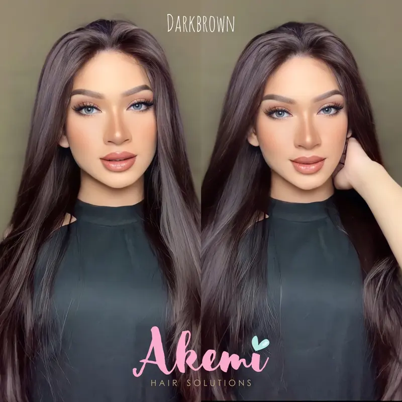 [AKEMI HAIR] - FULL LACE WIG AKEMI - LURUS NATURAL 70cm Rambut Palsu Wanita Dewasa Renda Panjang Natural Premium Black Coklat Pirang Wig Bebas Belahan Rambut Hitam Marcellashairclip 1