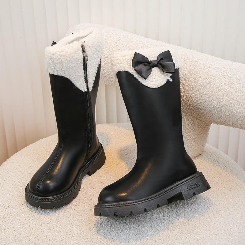 BOOT CỔ LÔNG CÓ NƠ da mềm cho bé gái (mã 168-11)