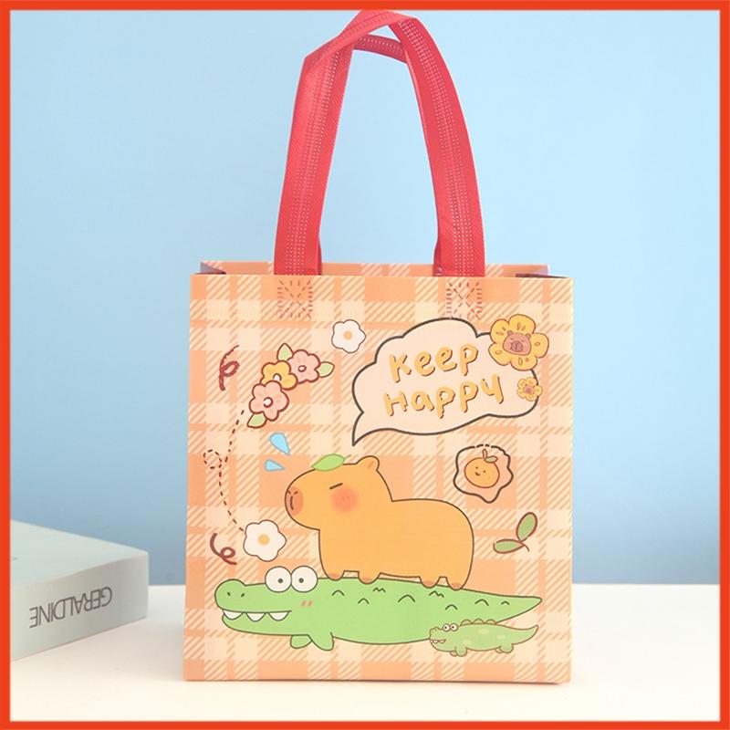 Product Introduction of Túi vải không dệt Capybara cute đa năng chống thấm nước nhiều hình dễ thương thiết kế đẹp kèm quai đeo. 3