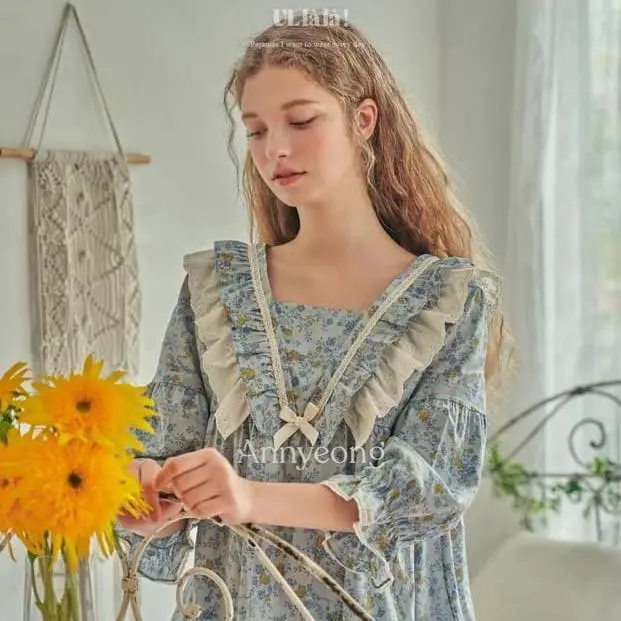 Bộ ngủ pijama nữ Ullala xuân hè Sione Women Cotton cổ tròn 3