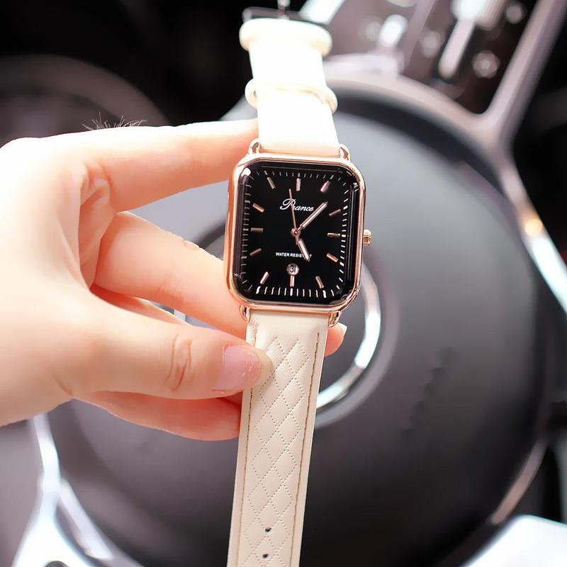 Đồng Đồng Hồ Nữ Chống Nước, POSHI, Phong Cách Thời Trang Hàn Quốc, Đồng Đồng Hồ Da Cho Nữ, Thương Hiệu Chính Hãng Phong Trào Thạch Anh Vuông, Đồng Hồ Đồng Hồ Đeo Tay Nữ