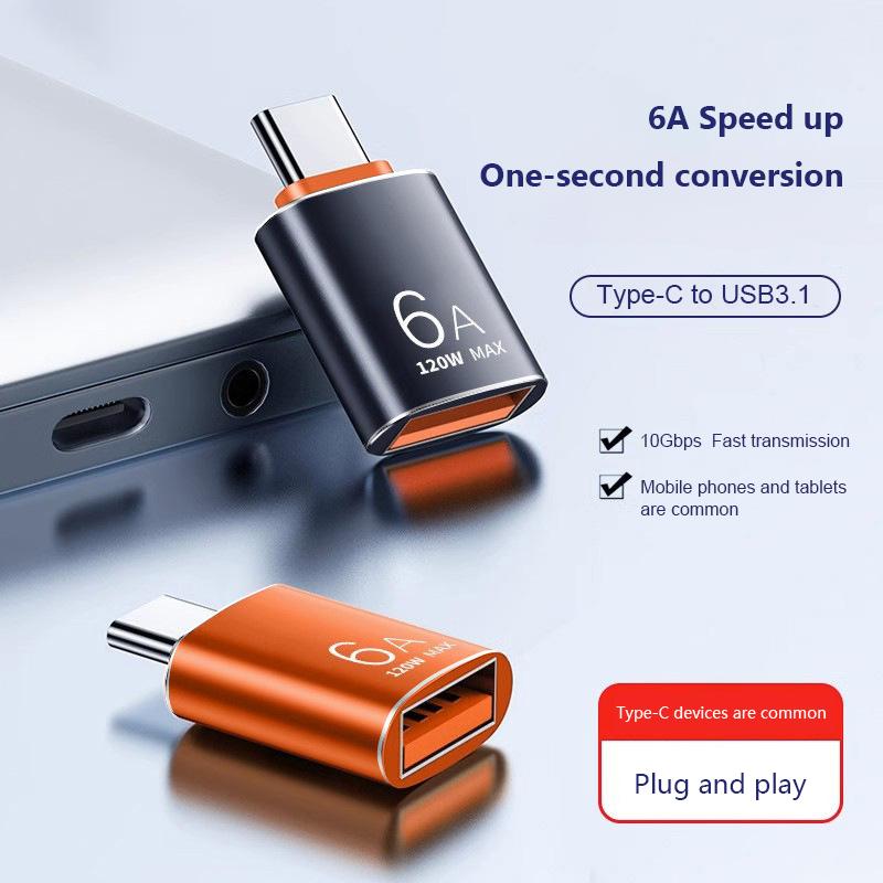 Bộ chuyển đổi OTG USB sang đầu đọc thẻ Type-C cho xe hơi Bộ chuyển đổi sạc nhanh 6A