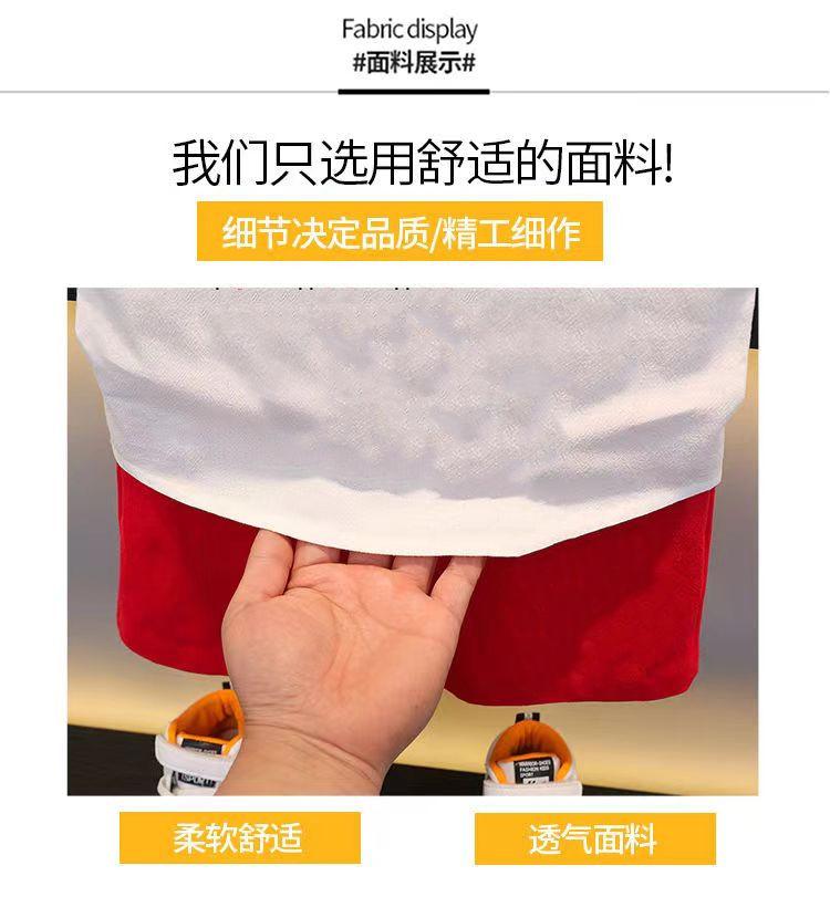 Product Introduction of Boy Han Chinese Clothing Suits Baby Luminous Two-Piece Pants Red CNY New Year Clothes Chinese Style Tang Suit 10