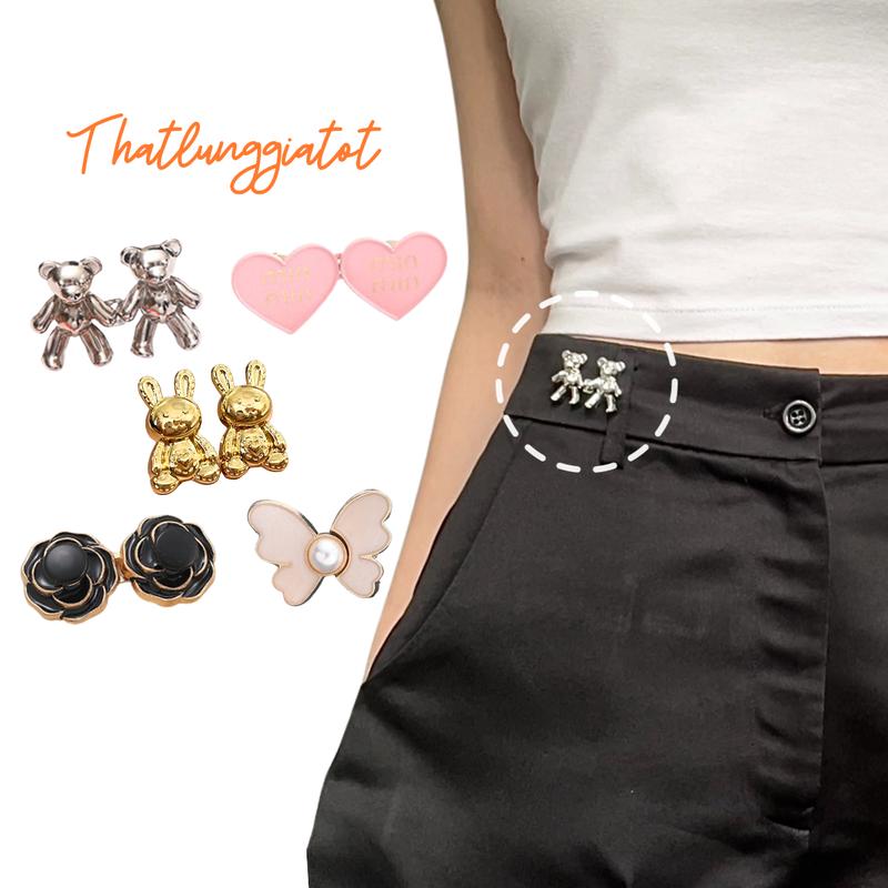 Nút gài điều chỉnh lưng quần hình gấu dễ thương, thu nhỏ eo cho nữ PK008 - Thắt Lưng Giá Tốt