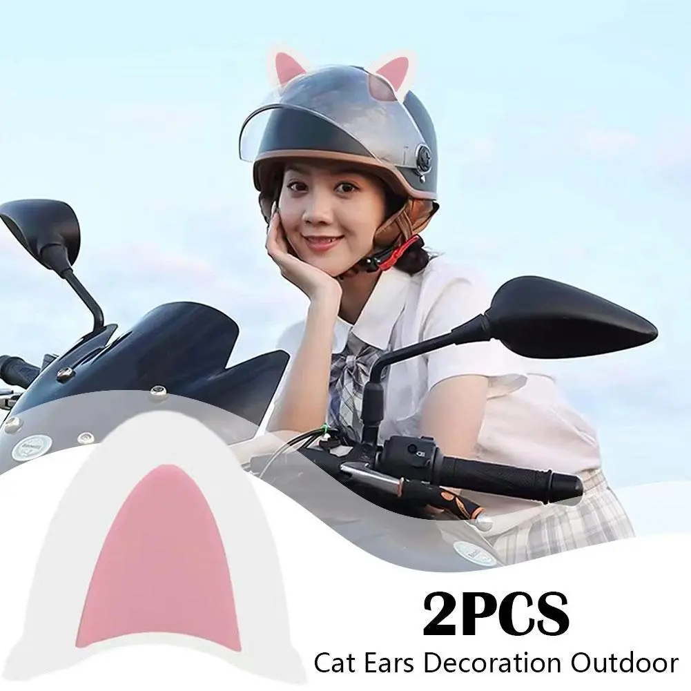 2pcs Motorcycle Helmet Decoration Accessories Cat Ears Decoration Outdoor Sport Devil Horns Decoration