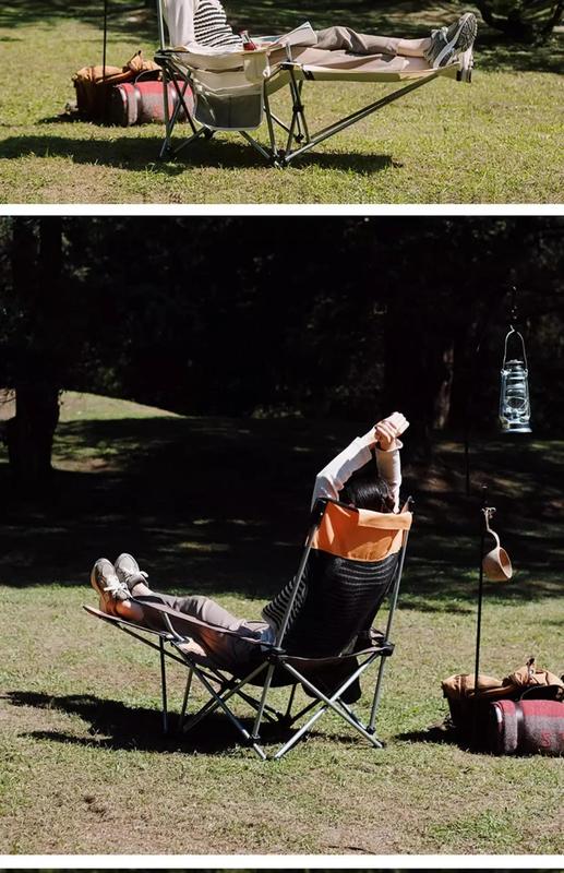 Product Introduction of Outdoor Folding Chair Portable Adjustable Recliner 2 In 1 with Removable Footrest for Camping Fishing Picnic Patio 20
