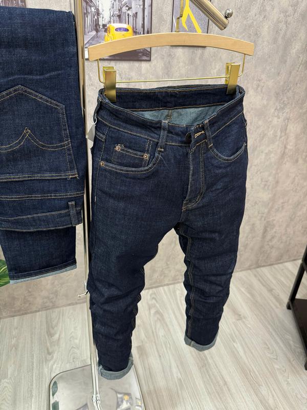 Quần Jean Nam Ống Suông Màu Xanh Đậm Chỉ Vàng MS_LV01, Chất Vải Cotton - Menswear, Pants 2