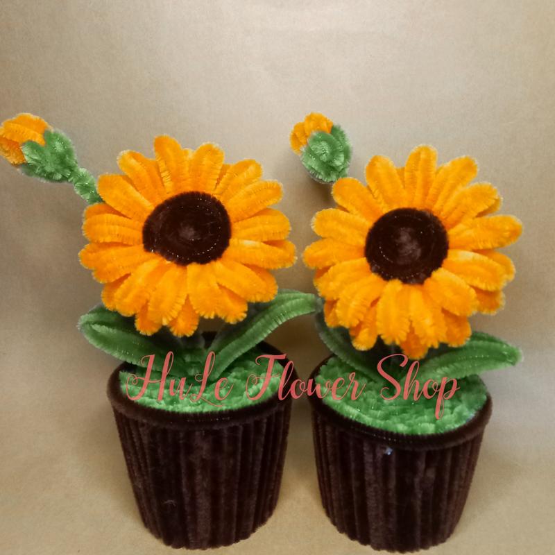 Chậu hoa kẽm nhung để bàn học bàn làm việc để ô tô trang trí decor siêu xinh hule Decor Phòng