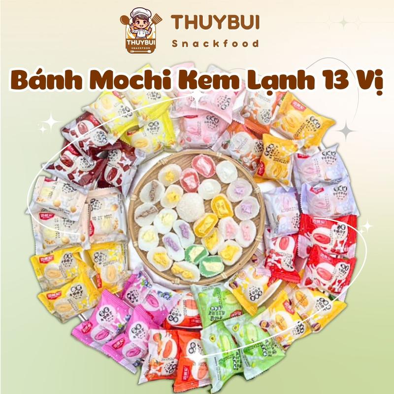 Bánh Mochi Kem Sữa Vị Sầu Riêng/ Khoai Môn/ Đậu Nành, Bánh Mochi Phủ Dừa Đài Loan, Bánh Mochi Kem Lạnh