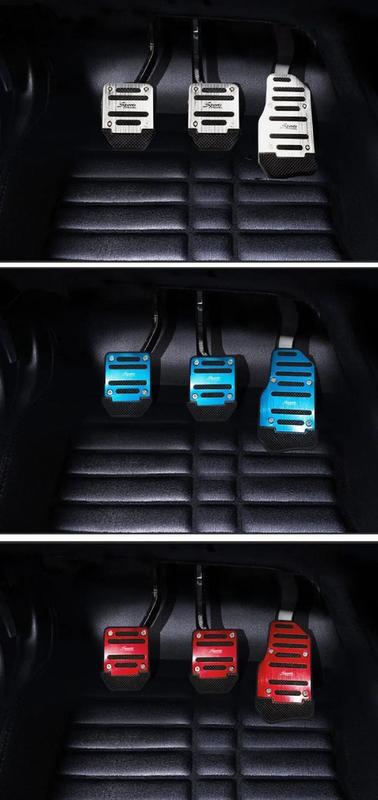 Product Introduction of Spot Goods COD  Universal Racing Manual Non-Slip Foot Pedal Pad Cover Automatic Gear Brake Accelerator Aluminum Alloy Car Interior 4