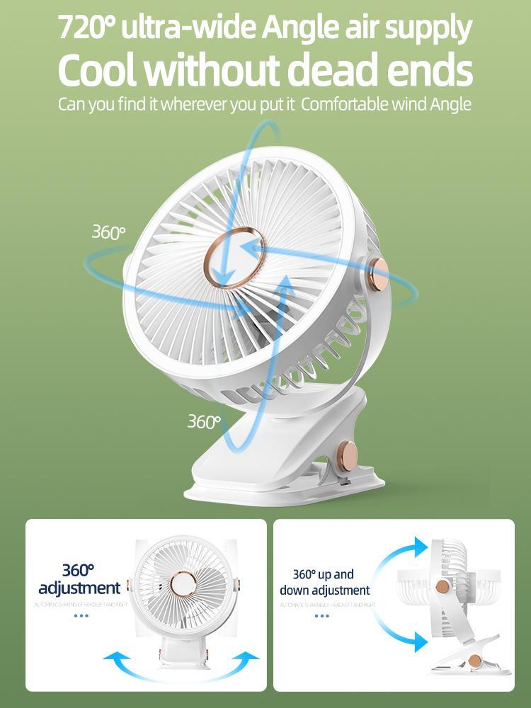 Product Introduction of 【LIVE】[ORANTOL] kipas Klip-on Kecil, Student Dormitory Bed, Night Light, Clip Fan, Office Desktop, USB Charging, Hand kipas  labubu kipas  angin 15