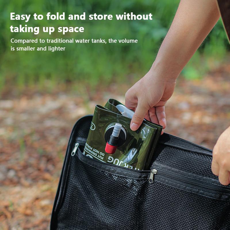 Product Introduction of 2023 New 7.5L Outdoor Folding Water Storage Bag Large Capacity Plastic Bucket With Valve Camping Supplies Portable Water Bag 12