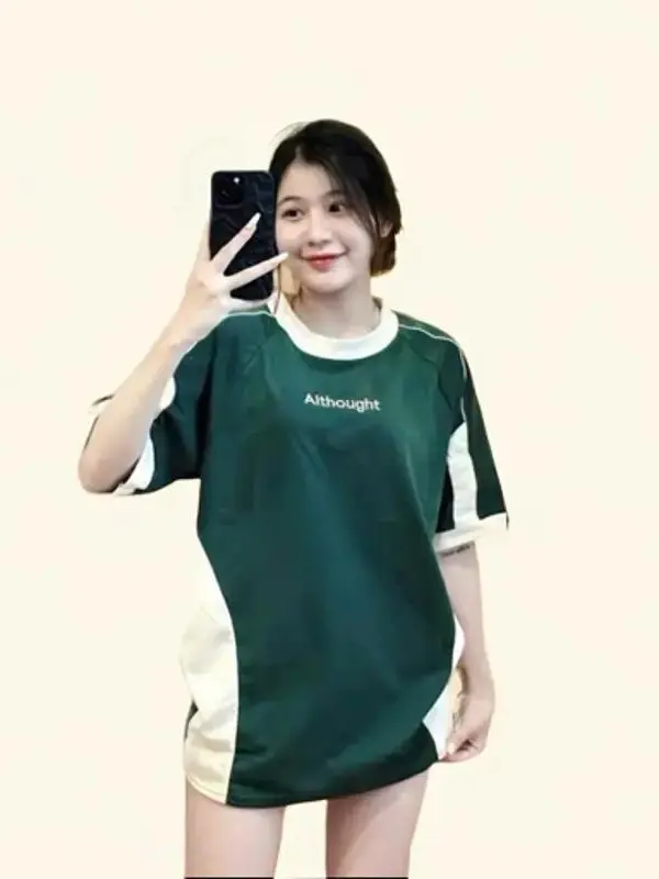 [Mới] Áo Thun Nam Nữ Raglan ALTHOUGHT Thêu,Áo phông unisex form rộng top Wonmen Cổ Tròn Trắng AL-04 Sò