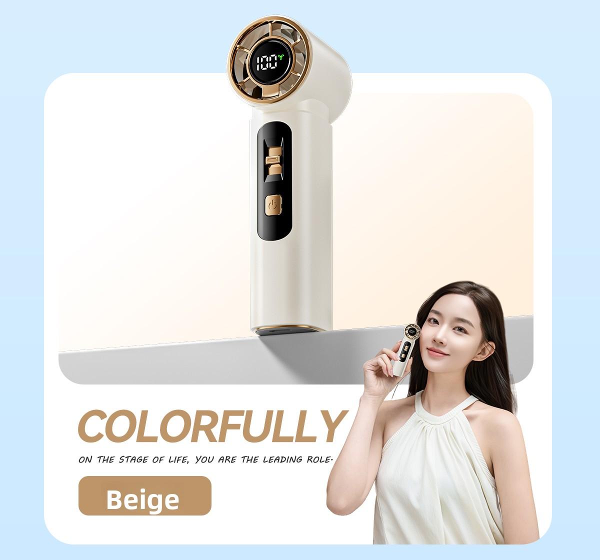 Kipas Pendingin, Kipas Genggam Mini Bergaya, Kecepatan Angin Ekstra Tinggi dengan 100 Pengaturan Kecepatan, Kipas Turbin Portabel untuk Luar Ruangan