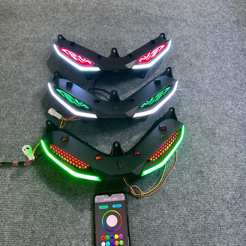 Bộ đèn demi  i8 mẫu mắt cáo,lưới lắp xe Exciter 150 chuyển màu Phụ Kiện Phụ Tùng