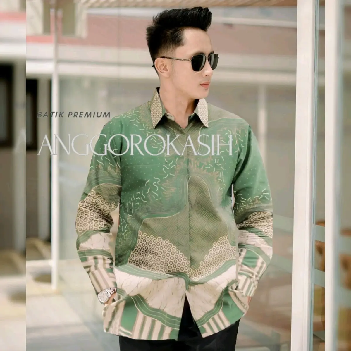 HIJAU SAGE NEW GANTARI KEMEJA BATIK PREMIUM Katun