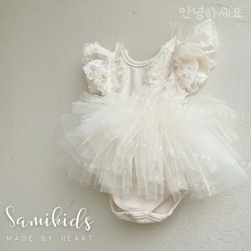 SS48GH Bộ liền thân ballet cho bé gái cotton Hàn mềm mại Len 4