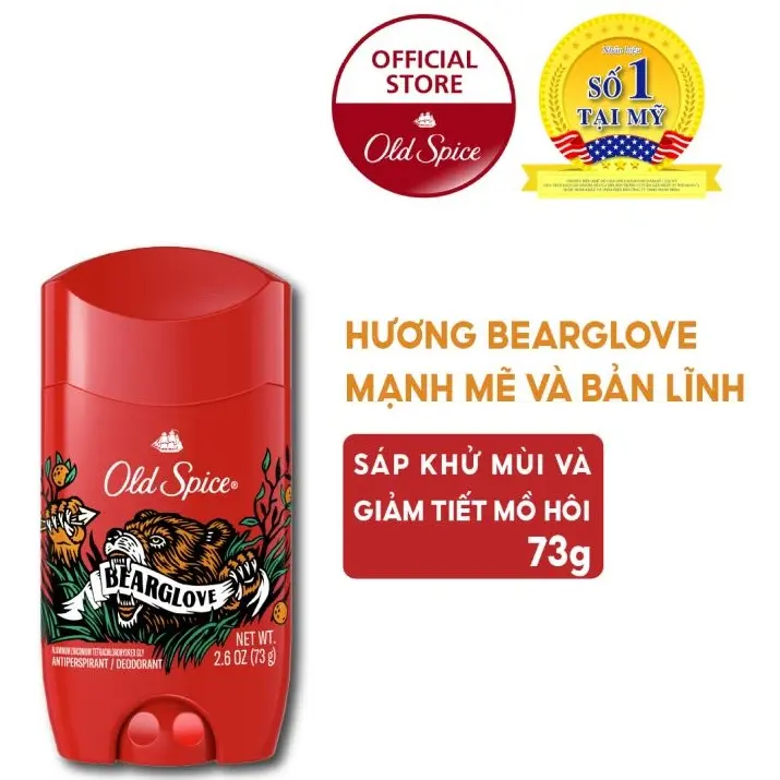 Sáp Khử Mùi Old Spice Giảm Tiết Mồ Hôi Hương Bearglove 85g/73g (chai) lăn  khử  mùi 3