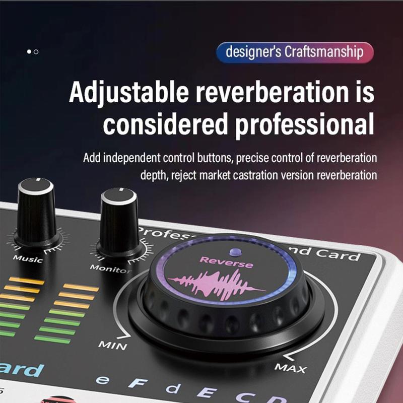 Live Streaming Audio Mixer & Pro-BM800 Microphone, Bluetooth-compatible Audio Interface, Mute Button, Individual Controls, Volume Faders, Noise Cancellation Audio Mixer 8
