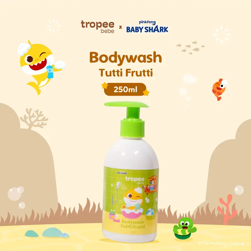 Tropee Bebe x Pinkfong Body Wash Tutti Frutti 250ml | Sabun Mandi Anak Free SLS | Melembapkan Kulit | PH Balance| Bahan Alami 0