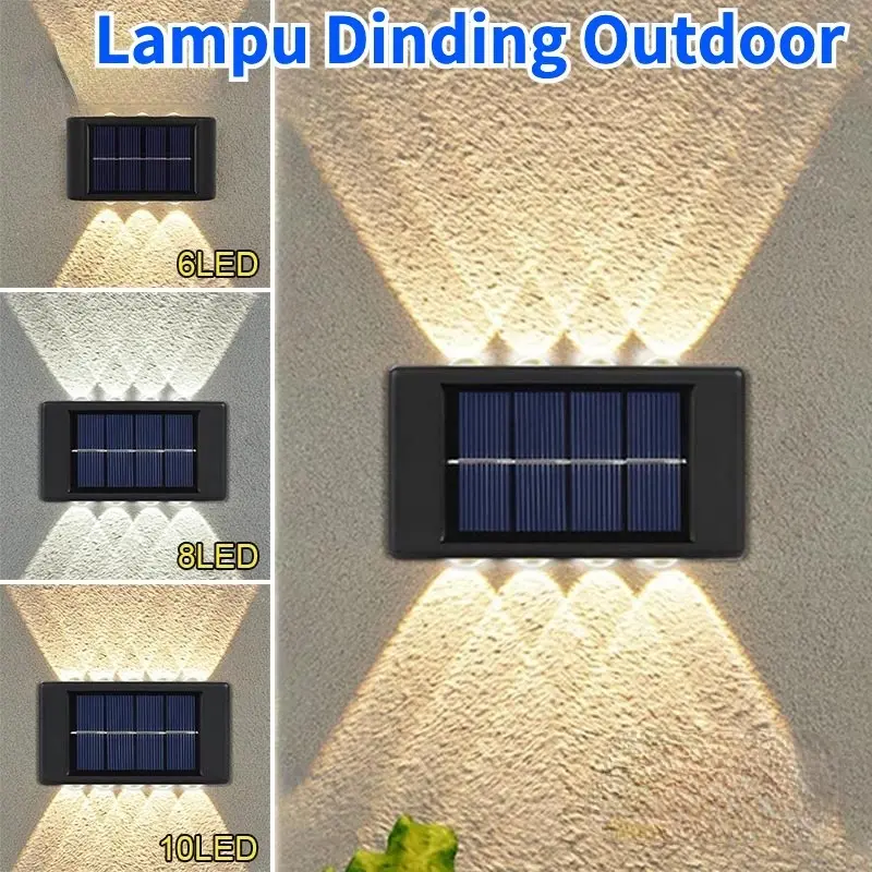 LED Lampu Dinding Tenaga Surya Lampu Taman Tenaga Surya COB Sensor Light Taman Pencahayaan Taman/Dinding Hias Taman Outdoor Waterproof Lampu Anti Air 2/6/8/10/16 1
