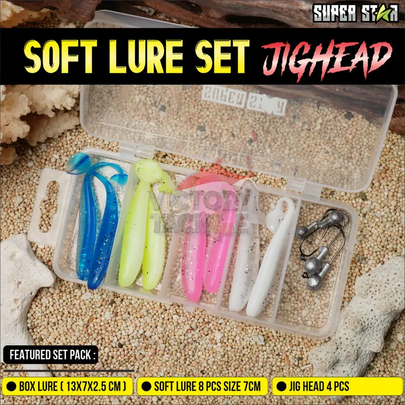 BOX Umpan Pancing SUPERSTAR SOFT LURE SET JIGHEAD 0