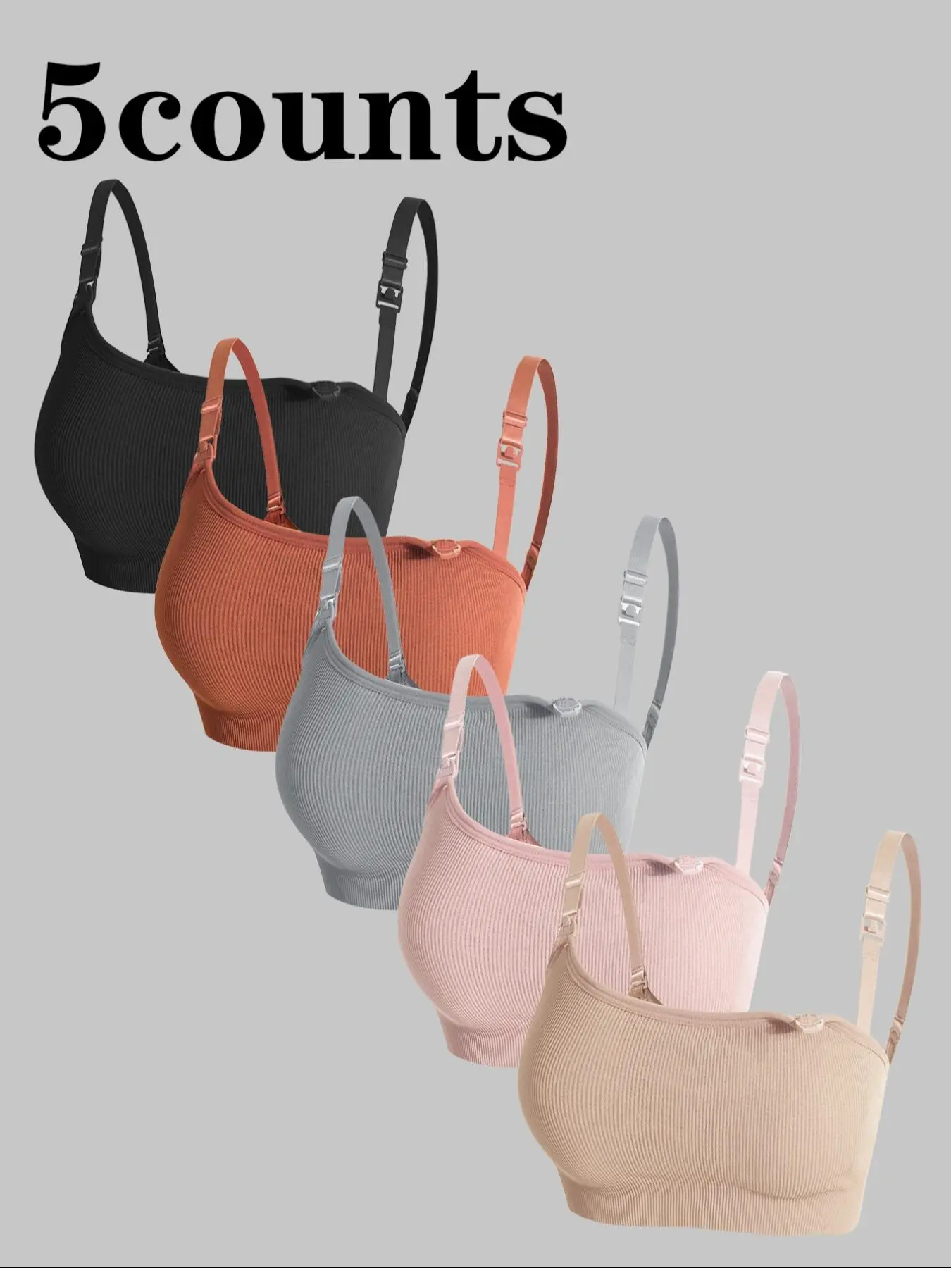 Women's Solid Wireless Push Up Bra, Comfortable Breathable Adjustable Strap Seamless Nursing Bra, Maternity Bra for Pregnancy & Postpartum