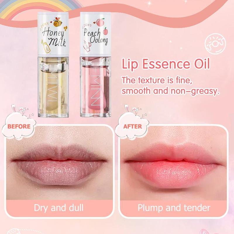 Product Introduction of Long Lasting Moisturizing Lip Oil Honey White Peach Lip Oolong Lines Desalination Tender Repair Moisturizing Cosmetics 20