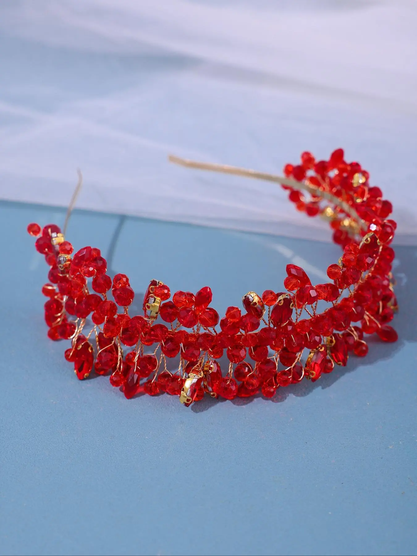 Rhinestone Decorated Alloy Bridal Headband, Elegant Baroque Design Hair Hoop for Wedding Bridal Party Formal Occasions