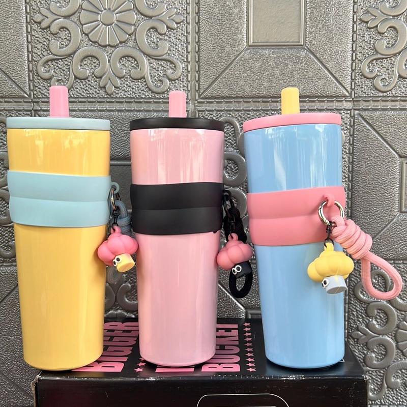 Cốc giữ nhiệt Inox dung tích lớn 710ml Cốc Giữ Nhiệt Bình Nước Giữ Nhiệt Bằng Thép Không Gỉ Dung Tích Lớn (Tặng kèm túi trong+ cọ bình+ cọ ổng hút)