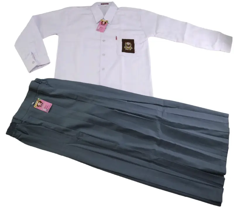1.setel seragam Putri sekolah SMA 1-3 Baju Rok Bordir Fashion 3