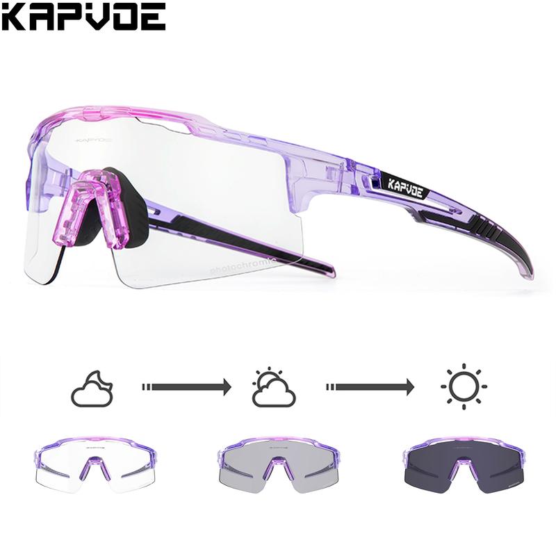 Kính Đạp Xe Ban Đêm, KAPVOE, Đổi Màu, Bảo Vệ UV400, Dành Cho Nam Và Nữ, Thích Hợp Cho Cuộc Thi Đạp Xe, Kính Râm Để Đi Xe Đạp MTB, Thể Thao Ngoài Trời, Kính Mắt, Lái Xe, Câu Cá, Cắm Trại, Kính Bảo Hộ