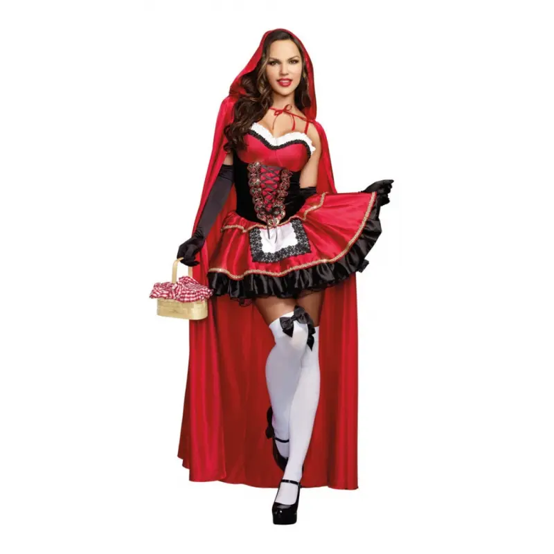 Little Red Riding Hood Costume Adult Cosplay Dress New Year Fantasia Fancy Party Nightclub Carnival Christmas Halloween Cosplay Costume Women Clothing cosplay  costume