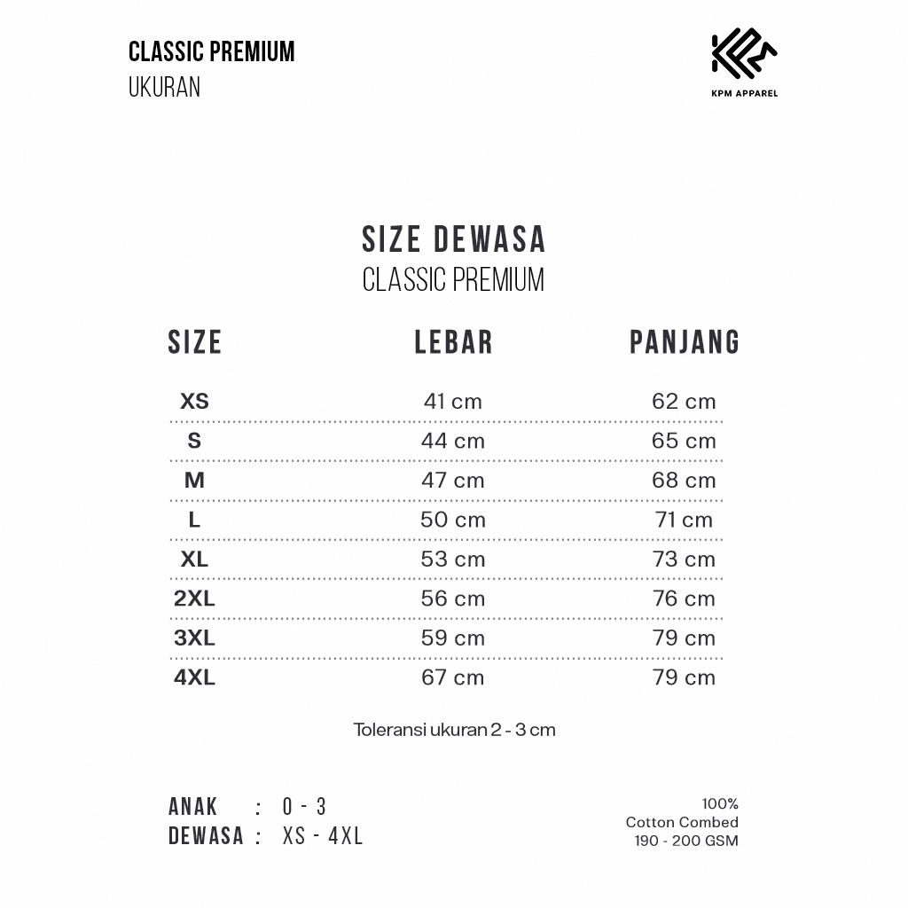 [BELI 2 DIKIRIM 3] KPM Apparel Kaos Classic Premium Reguler dan Big Size Cotton Combed 20s Nyaman Polos Basic Pendek