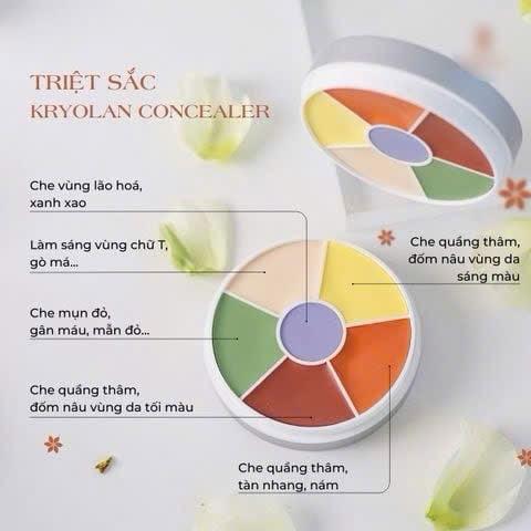  Che khuyết điểm Triệt sắc Kryolan Mini 6 ô màu 