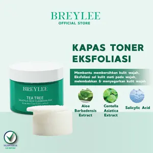 [READY STOCK][BREYLEE] Tea Tree Salicylic Acid Cleaning Pads - Cleanser Pad Breylee Menghilangkan Jerawat & Membantu Mengecilkan Pori Wajah (40 Pads)