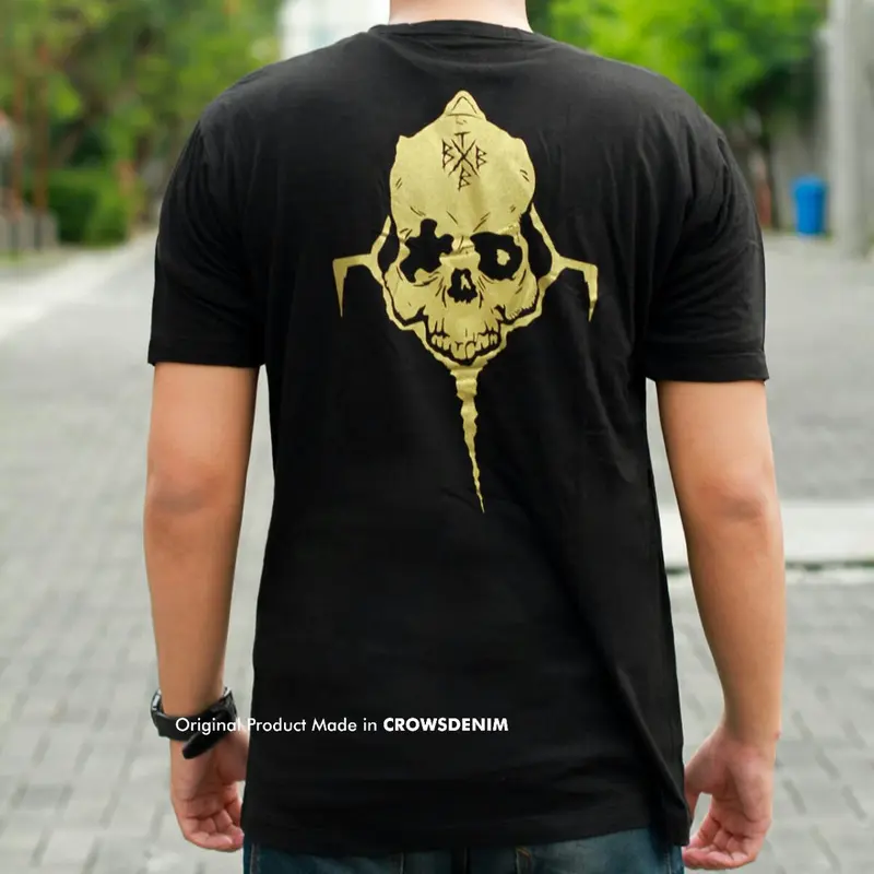 T-shirt V Neck Crows Zero Genji - Skull 1