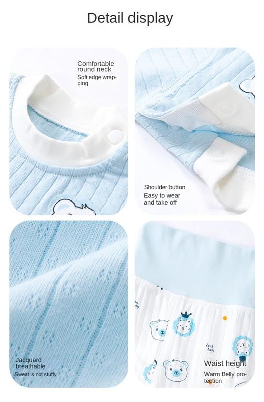 Product Introduction of Bộ Quần Áo Mùa Thu Cho Em Bé Chất Liệu Cotton Nguyên Chất, Đồ Lót Giữ Nhiệt Cho Trẻ Em, Áo Liền Quần Dài Cho Em Bé Đồ Ngủ Xẻ Tà Cho Bé Trai, Thích Hợp Cho Bé Gái, Lý Tưởng Cho Cơ Sở Mùa Xuân Và Mùa Thu Thun 18