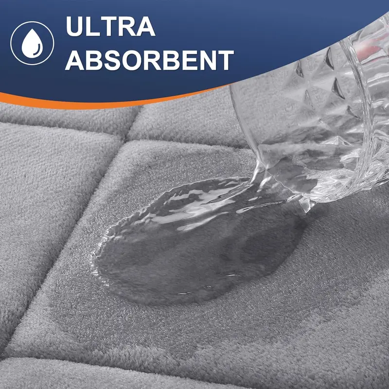 Soft Bath Mat, 1 Count Non-slip Bathroom Mat, Water Absorbent Bath Rug for Home Bathroom Dormitory Hotel Salon 2