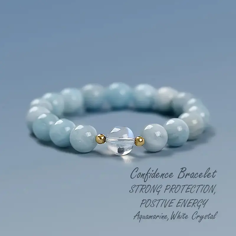 2025 New Hot-Selling 8mm Blue Jade Stone Beaded Bracelet - Positive Energy - Strong Protection