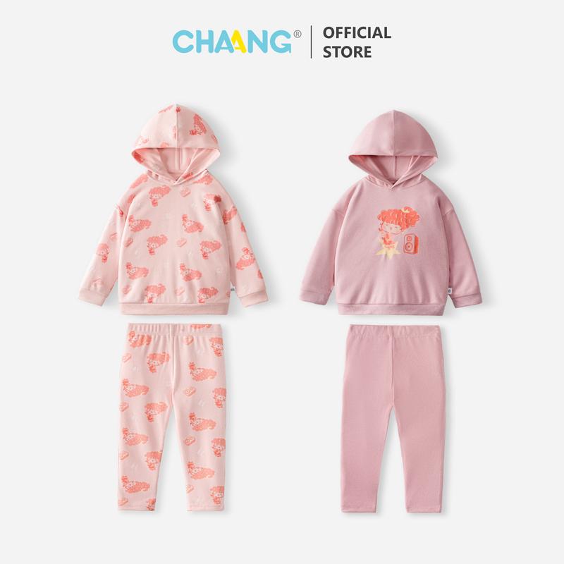 [CHAANG 6M-5Y] Bộ quần áo dài hoodie bé gái Music Chaang - AW24