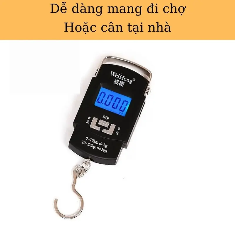 Cân Điện Tử Mini Cầm Tay Có Móc Treo Cân Cá 1