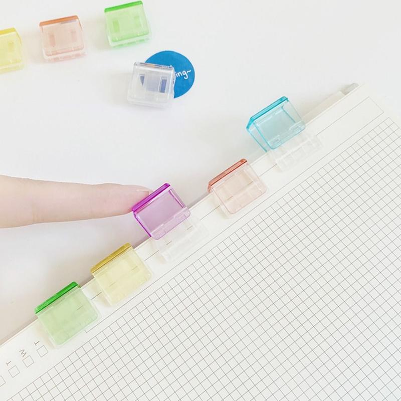 Product Introduction of Creative Candy Color Letter Paper Clip Multi-function Plastic Test Paper File Folder Transparent Push Clip Stationery 17