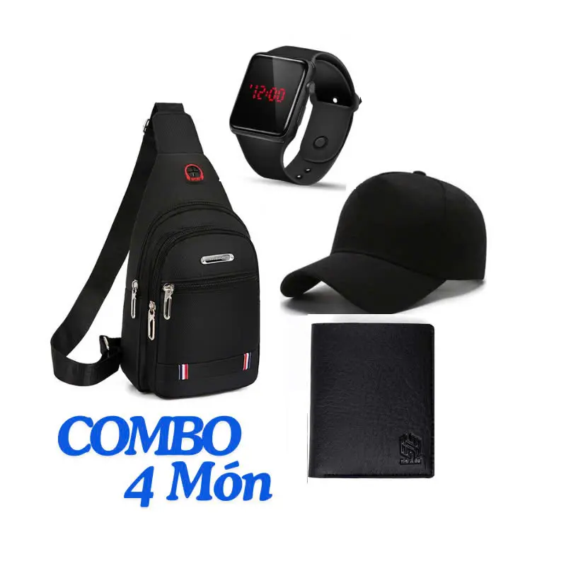 Combo Túi Đeo Chéo Thời Trang Vải Canvas Hàn Quốc- Và Đồng Hồ LED Sang Trọng - Đeo Vai, Bag 2