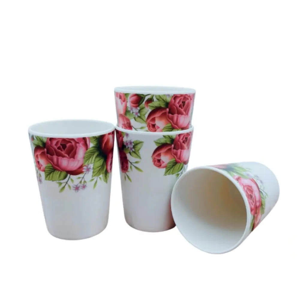 Printed Melamine Red Flower Classic Design MM Plastic Cup/melamine ...