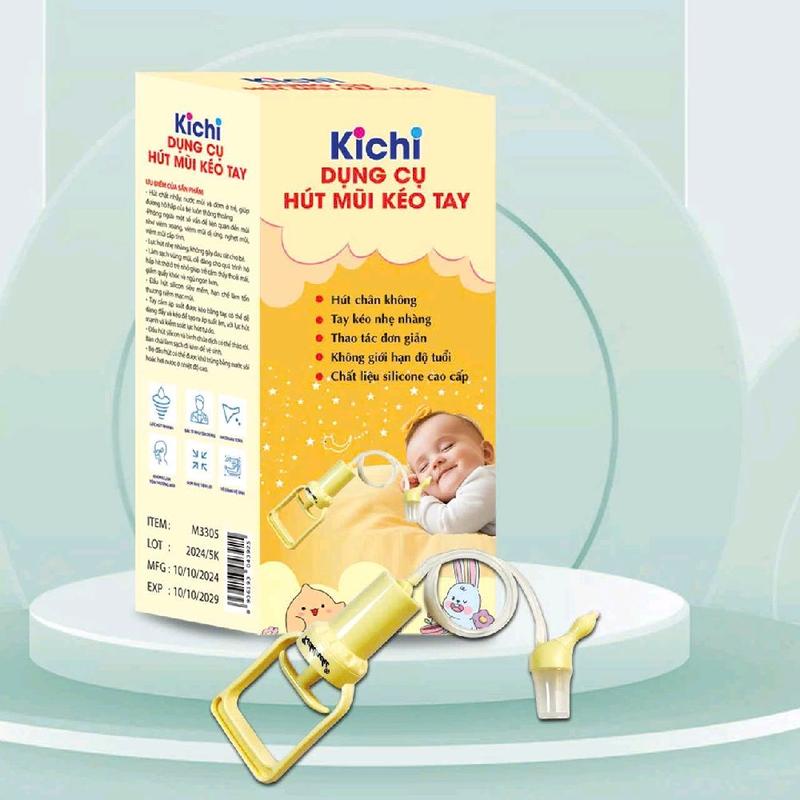 Dụng Cụ Hút Mũi Kéo Tay Thế Hệ Mới Kichilachi - Chất liệu Silicon cao cấp, Bình chứa chất nhầy chống trào ngược, Ống hút silicon mềm 7