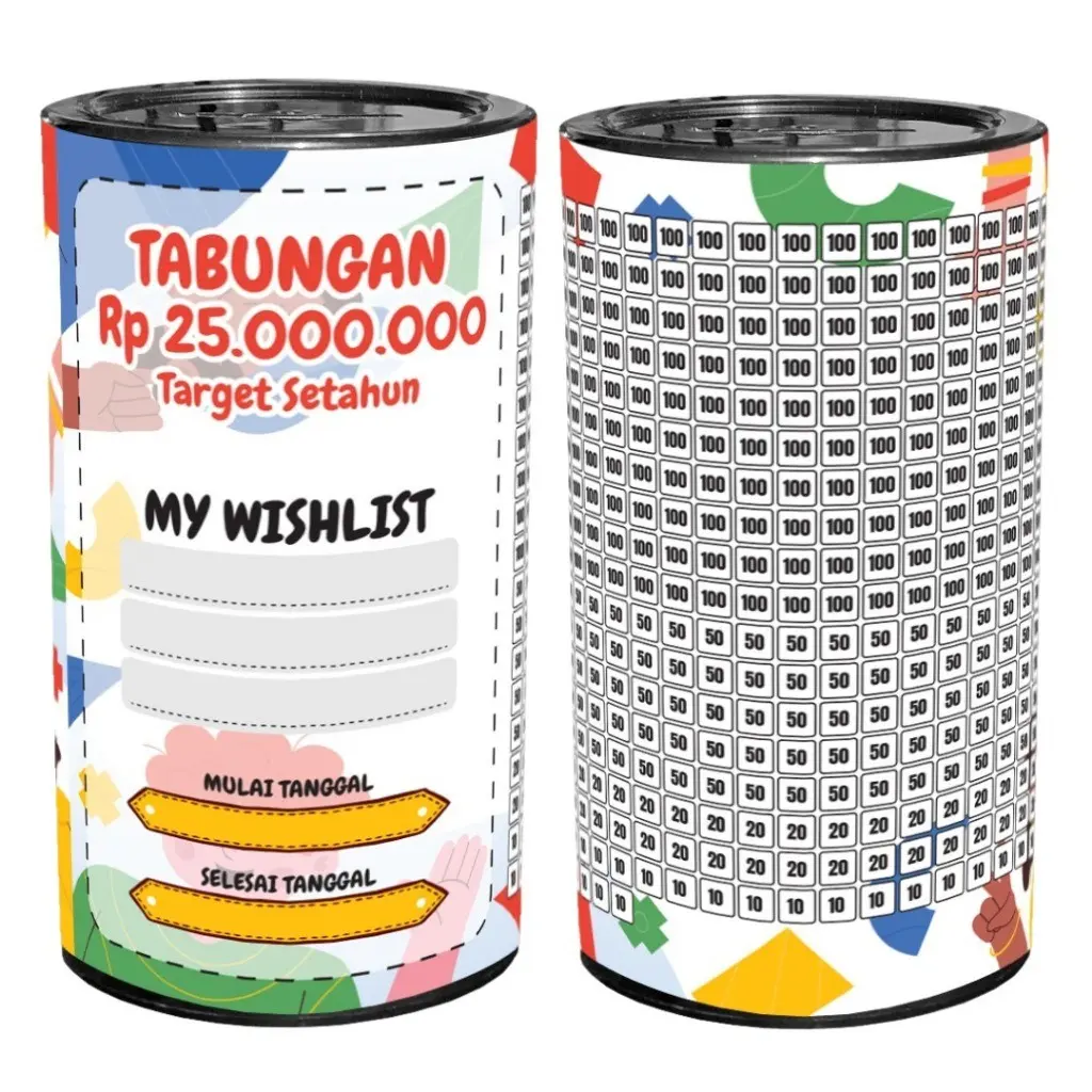 CELENGAN TARGET 20JUTA UKURAN L 20CM-BAHAN PLASTIK-TABUNGAN UANG ASLI-TABUNGAN TARGET ANAK