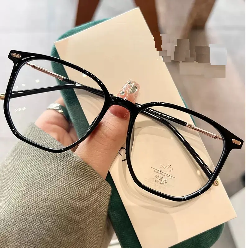 G18- Gọng kính cận không độ chống ánh sáng xanh form oversize (tặng hộp+ khăn) 1