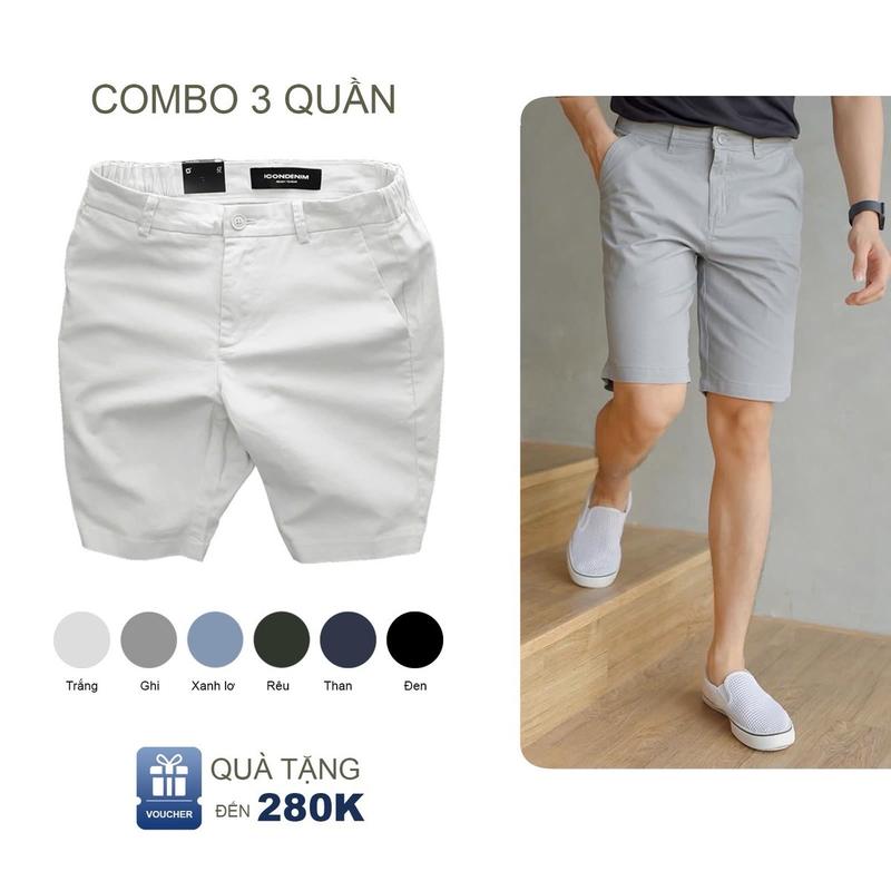 COMBO 3 Quần Short Kaki Nam Có Co Giãn [MEN DESIGN] Menswear Jean Có Túi Nhung 2